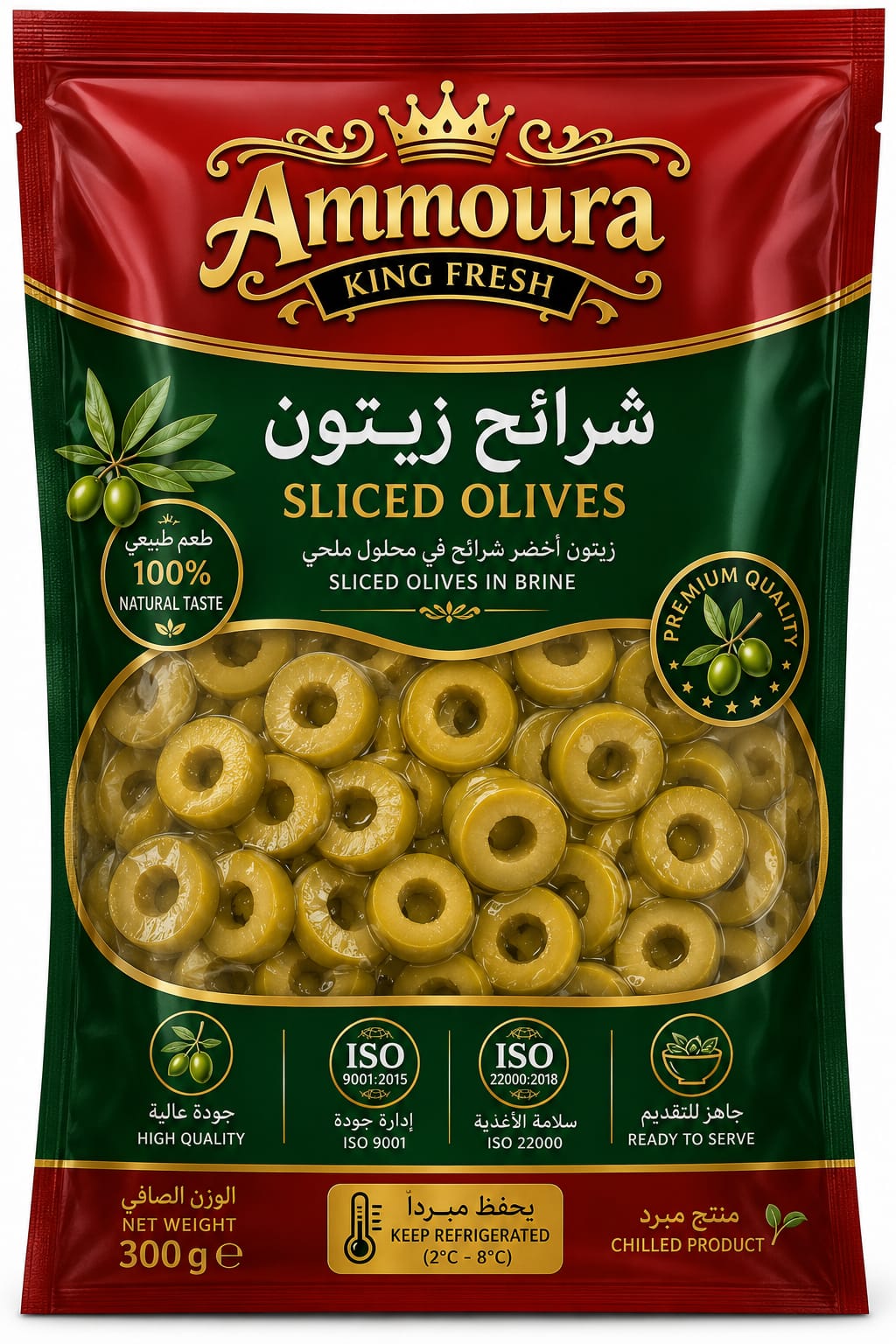 Ammoura King Fresh sliced olives 300g